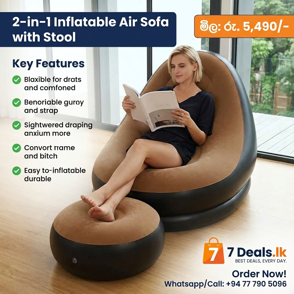 2-in-1 Inflatable Air Sofa with Stool